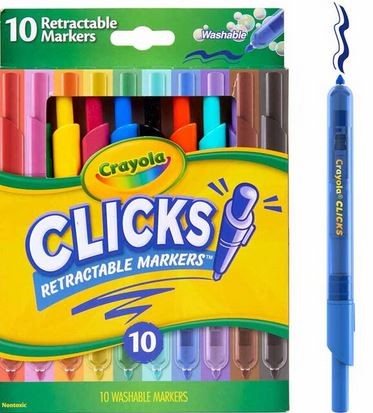 Crayola Clicks Retractable 10 Washable Markers