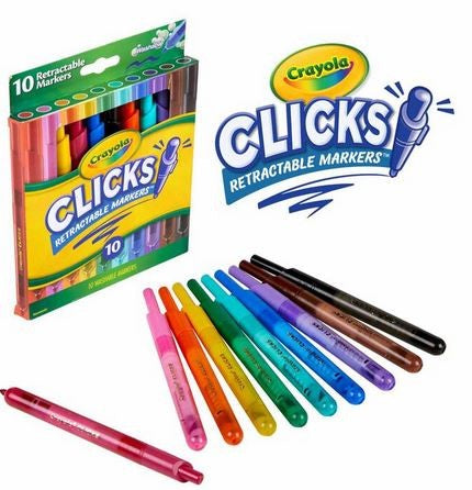 Crayola Clicks Retractable 10 Washable Markers