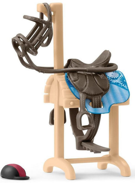 Schleich Sc42613 Horse Club Saddle Horse Stand With Saddle