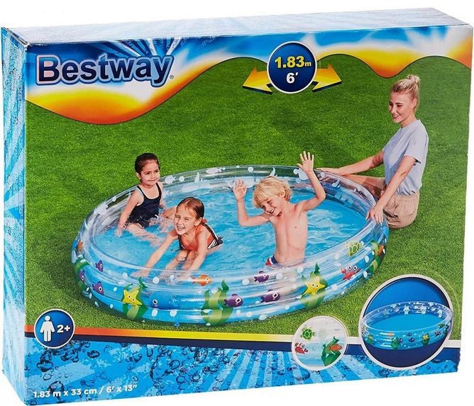 Bestway 3 Ring Inflatble Pool 1.83m X 33cm Ages:2+