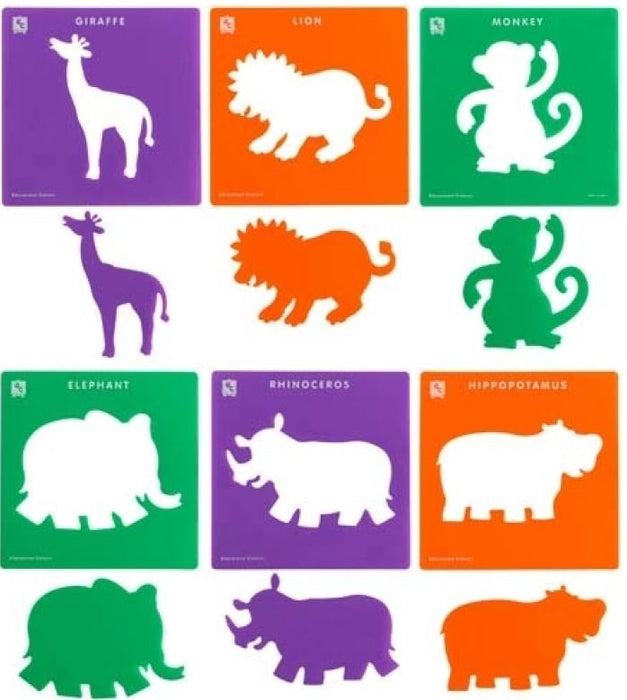 Stencils Jungle Animals 6pc Pack