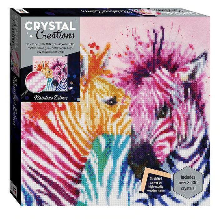 Crystal Creations Canvas Rainbow Zebras