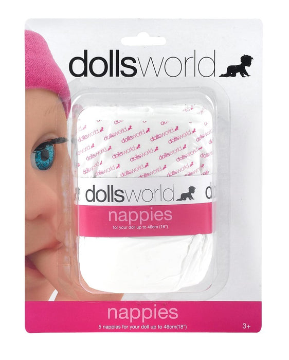 Dolls World Nappies 5pk