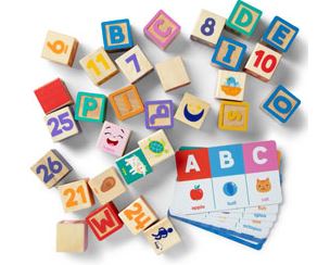 Melissa & Doug Ms Rachael Wooden Blocks With Activity Cards