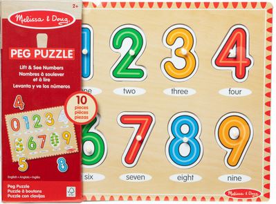 Melissa & Doug Lift & See Numbers Wooden Puzzle