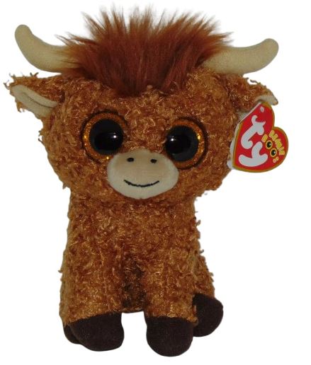 Ty Beanie Boo Alfie Brown Highland Cow Regular