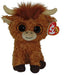 Ty Beanie Boo Alfie Brown Highland Cow Regular