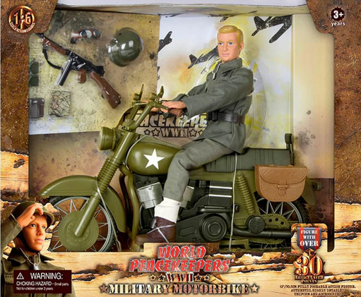 World Peace Keeper Ww11 Military Motorbike 1.6 Scale