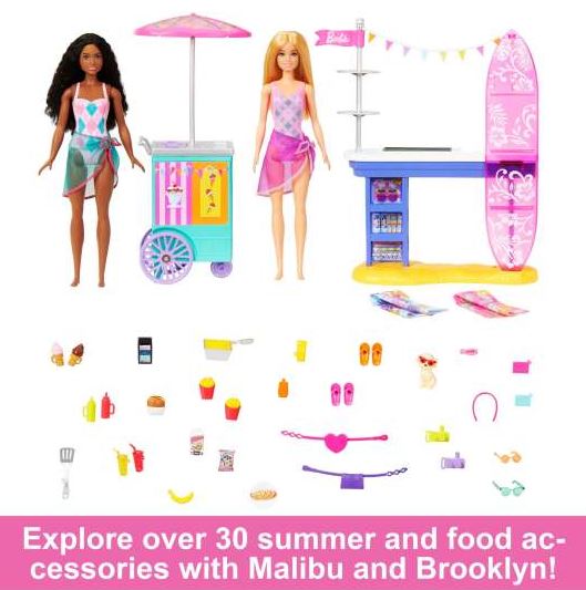 Barbie Beach Board Walk Playset Barbie And Brooklyn