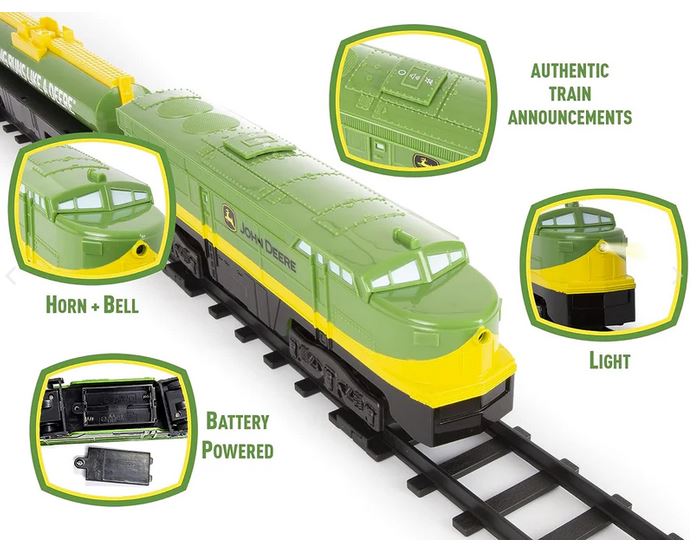 John Deere Battery Operated Train Set With Diesel Engine