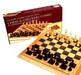 Classic Game Collection Chess & Checkers Combo Folding 15" Beveled Wooden Board