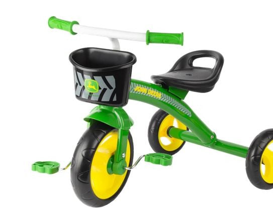 John Deere Steel Green Tricycle With Basket Age:2+