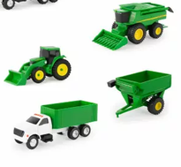 John Deere Carded Vehicles Set - Grain Truck/trailer/harvester/ Tractor