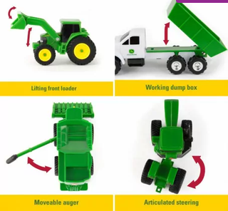 John Deere Carded Vehicles Set - Grain Truck/trailer/harvester/ Tractor