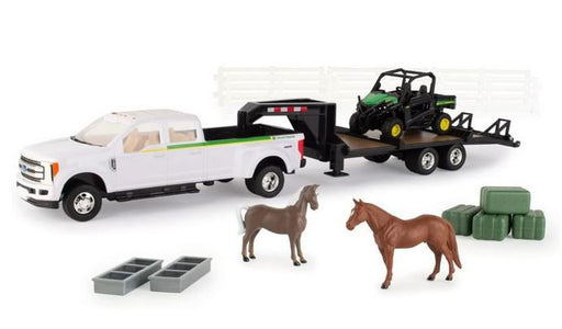 John Deere Rsx860i Ford Pick Up Hauling Set With Gator + Horses