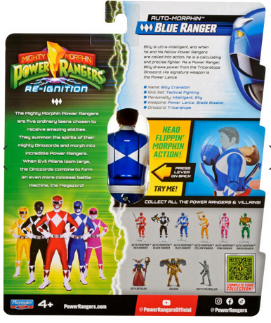 Power Ranger Auto-morphin Blue Ranger 6" Figure