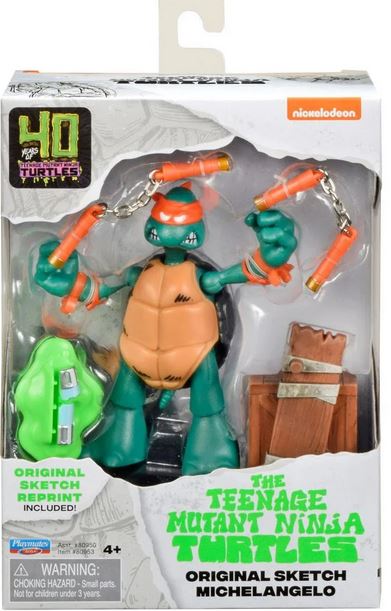 Teenage Mutant Ninja Turtle 40 Th Ann Michaelangelo B/w Figure