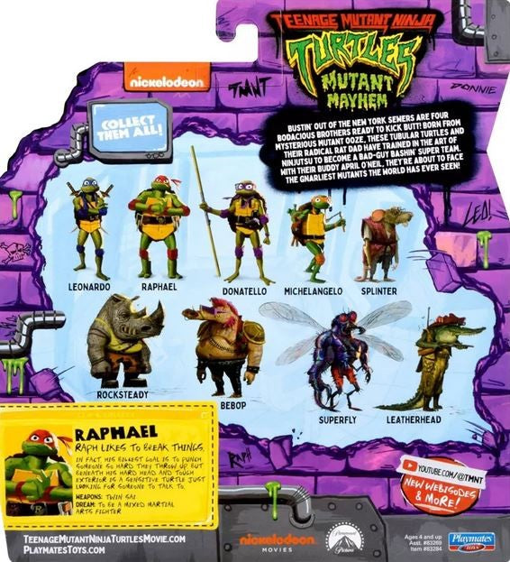 Teenage Mutant Ninja Turtles Raphael (the Angry One) Movie Figure 4.5"