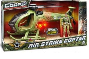 The Corps Air Strike Jet & Copter Assorted With Lights & Sounds