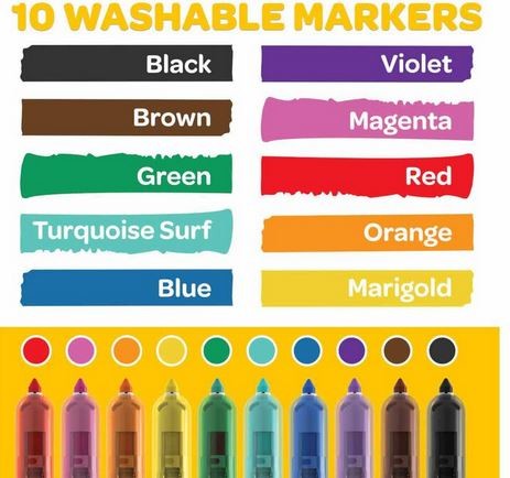 Crayola Clicks Retractable 10 Washable Markers