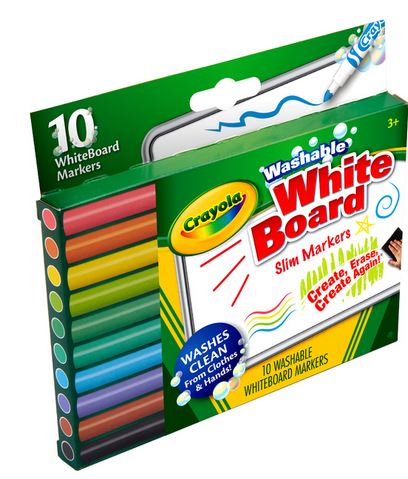 Crayola Washable Whiteboard Slim Markers 10 Piece Set