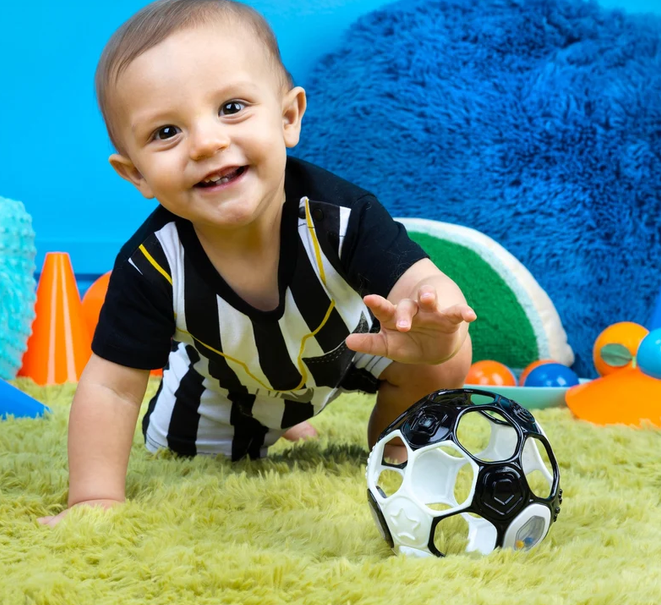 Bright Stars Oball Soccer Black & White Peg Toy