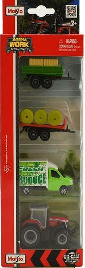 Maisto Mini Work Farm Machines 4 Pc Pack Die Cast