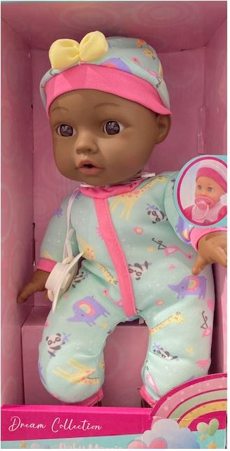 Dram Collection 12" Maggie Doll With Pacifer Brown Eyes Doll