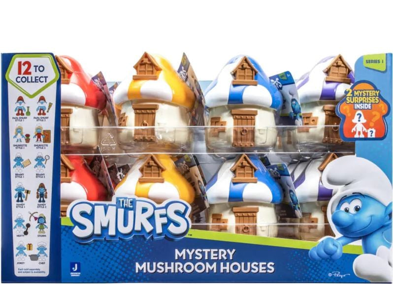 Smurf 3" Mystery Mushroom Houses Includes 2 Mystery Surprise Ages:4+