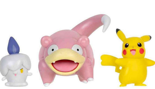 Poke'mon Slowpoke+litwick+pikachu Battle Fig Set