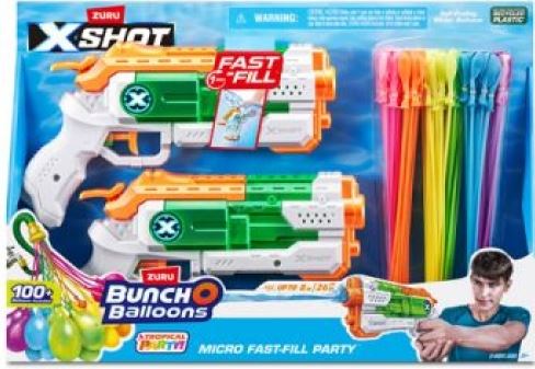 Zuru Xshot Fast Fill Micro 2 Pack With 3 Pack Bunch O Water Balloons