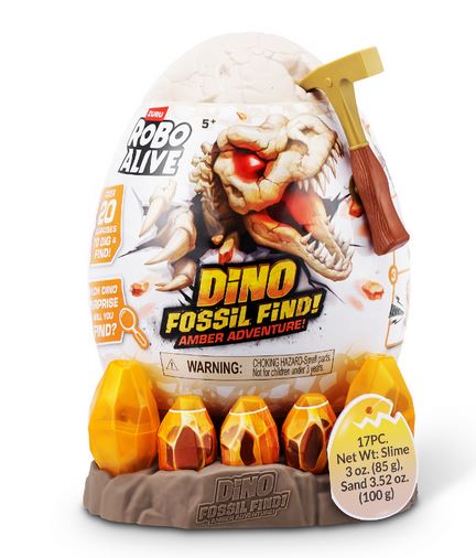 Zuru Robo Alive Light Up Dino Fossil Amber Adventure Assorted