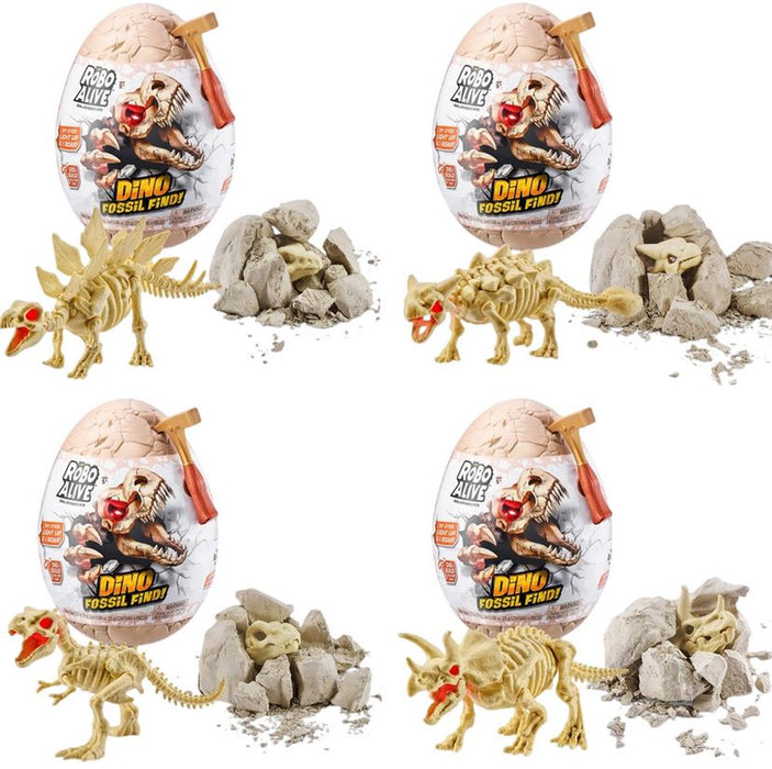 Zuru Robo Alive Light Up Dino Fossil Amber Adventure Assorted