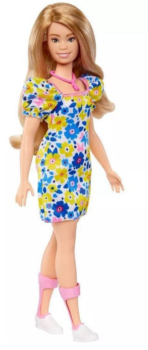 Barbie Fashion Blonde Doll Ndss Yellow Flower Dress