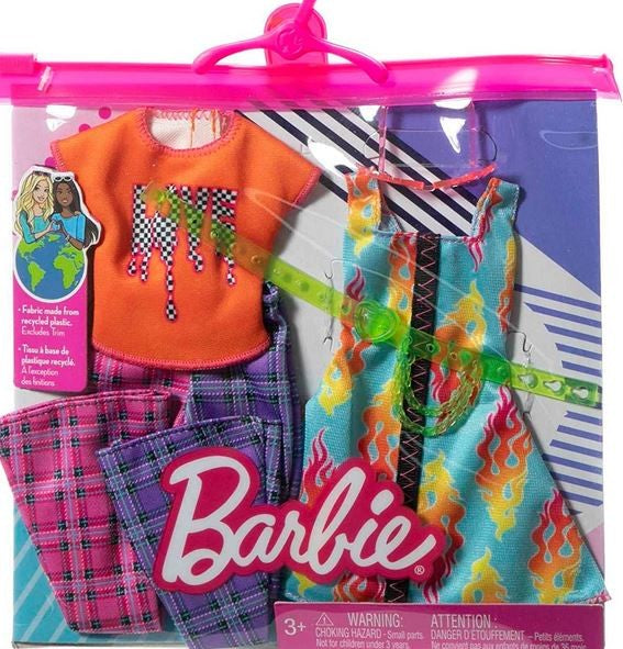 Barbie Fashion Blue Flames Dress Pack Hjt34