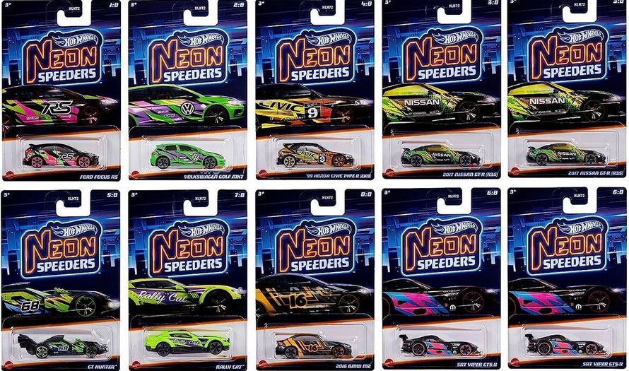 Hotwheels World Neon Speeders Premium Assorted Cars Hlh72-0