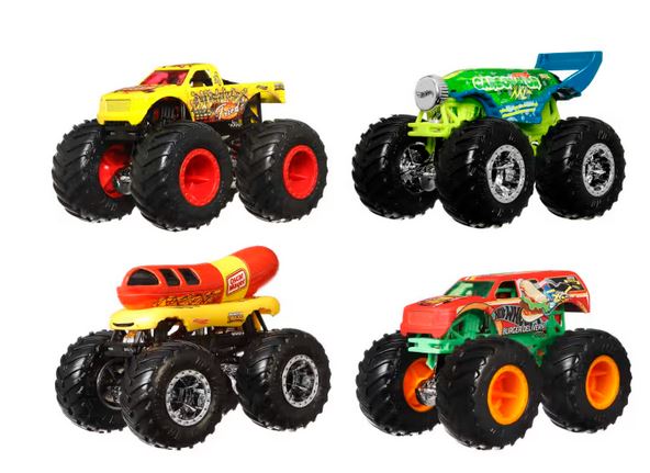 Hot Wheels Monster Truck 1.64sc 4 Pack Assorted