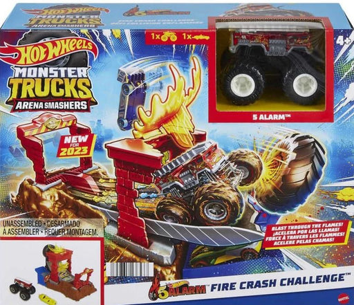 Hotwheels Monster Jam 5 Alarm Fire Crash Challenge Playset