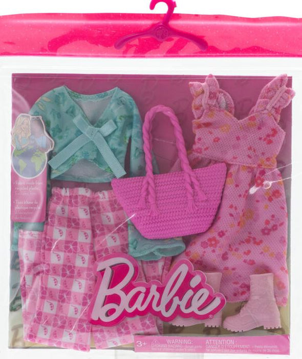 Barbie Fashion Outfit Pink Cottage Theme With Bag & Boots