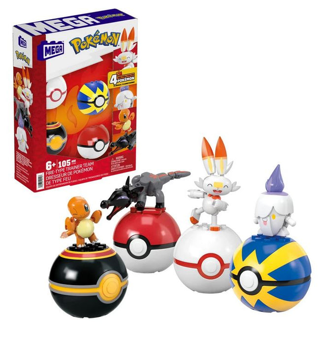 Mega Bloks Poke'mon Fire-type 4 Poke'ball Pack