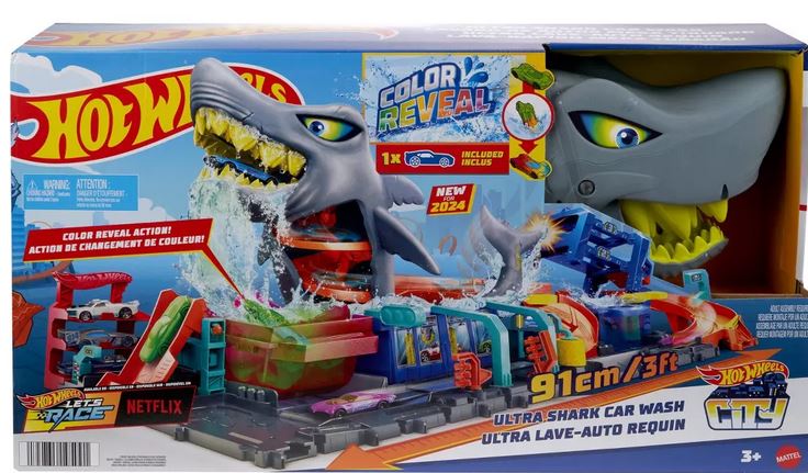 Hot Wheels City Shark Car Wash Playset