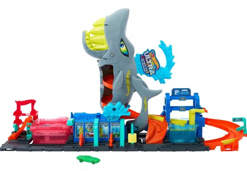 Hot Wheels City Shark Car Wash Playset