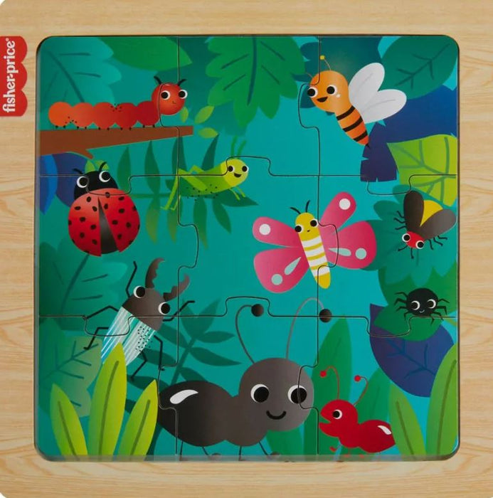 Fisher Price Garden Bugs  Wooden Puzzle 10 Piece