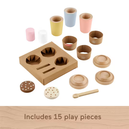 Fisher Price Wooden Coffee To Go Babychino Set