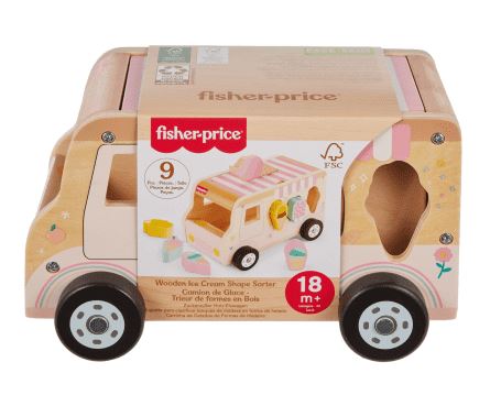 Fisher-price Wooden Ice-cream Van Shape Sorter Playset