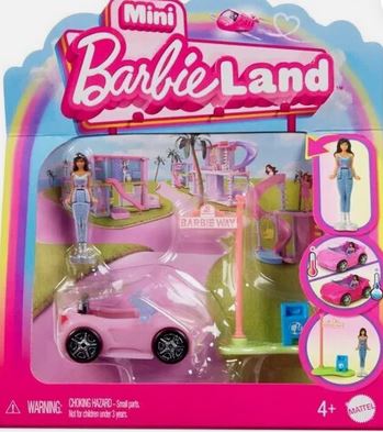 Barbie Mini Land Pink Convertable With Doll