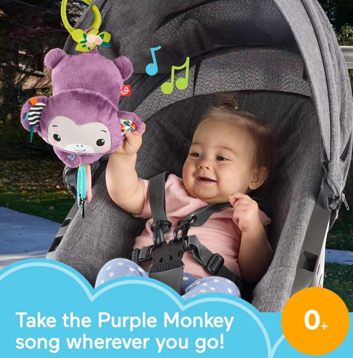 Fisher-price Sing & Go Purple Monkey Plush Baby Pram Toy