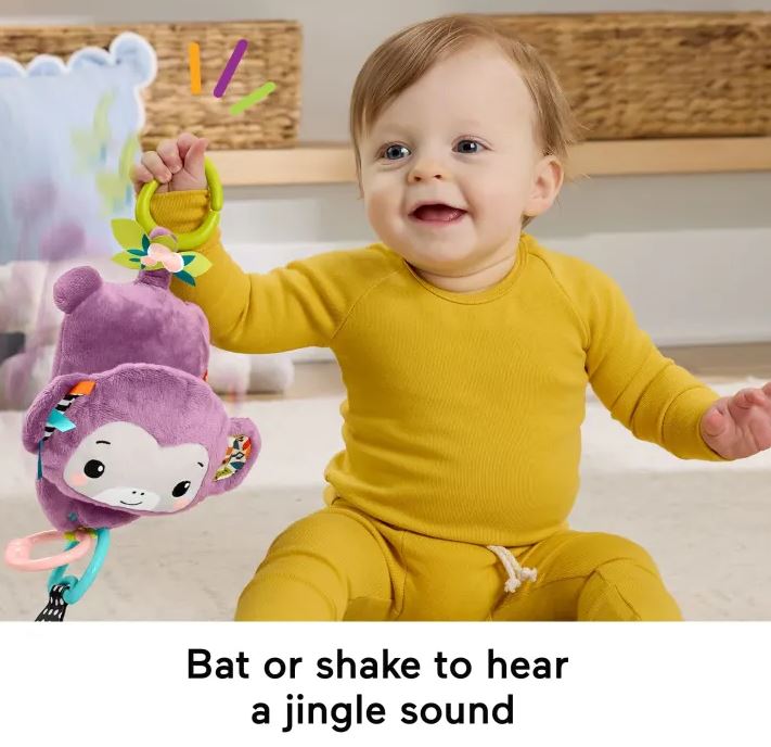 Fisher-price Sing & Go Purple Monkey Plush Baby Pram Toy