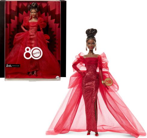 Barbie 80th  Signature Anniversary Ruby Red Brunette Doll