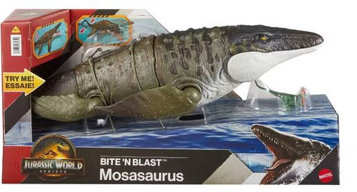 Jurassic World Mosasaurus Rebirth Bite N Blast  Dinousaur